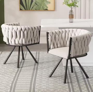 Set van 2 Linnen Draaistoelen – Comfort &amp; Metalen Poten, Huis en Inrichting, Stoelen, Verzenden, Nieuw