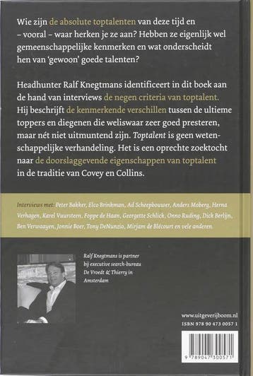 Toptalent 9789047300571 Ralf Knegtmans, Boeken, Verzenden, Gelezen, Ralf Knegtmans