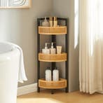 Hoekkast Tervola met 3 planken 80x23x31,5 cm zwart naturel e, Verzenden, Nieuw