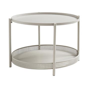 Salontafel Jäller ovaal 66x51x44 cm taupe [en.casa], Huis en Inrichting, Verzenden, Nieuw