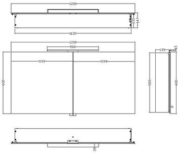 Wiesbaden Luxe spiegelkast +Led verlichting 120x60x14cm, Ophalen of Verzenden, Nieuw