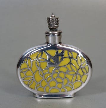Chique Art Deco parfumflesje (Crowntop) met vlinder -