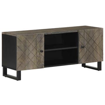 vidaXL Tv-meubel 105x33x46 cm massief mangohout zwart, Huis en Inrichting, Woonaccessoires | Cd- en Dvd-rekken, Verzenden, Nieuw