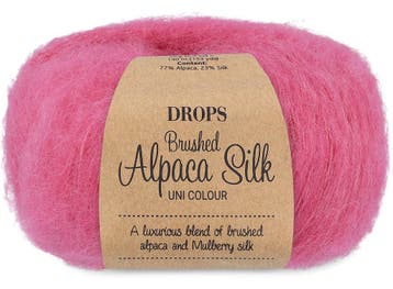DROPS Brushed Alpaca Silk Uni Colour - 31 felroze - Wol Ga, Ophalen of Verzenden, Nieuw