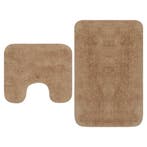 vidaXL Badmattenset stof beige 2-delig, Verzenden, Nieuw, Beige