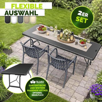 Tuinstoelen - Weerbestendig - Met armleuning - Set van 2 - A, Verzenden, Zo goed als nieuw
