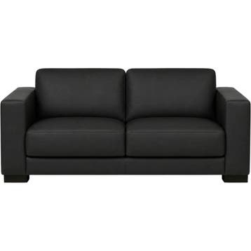Leren bank Clear - 2,5 zits - Toledo Nero (zwart) - Poten, Huis en Inrichting, Bohemian, Eigentijds, Modern, Retro, Vintage, Nieuw