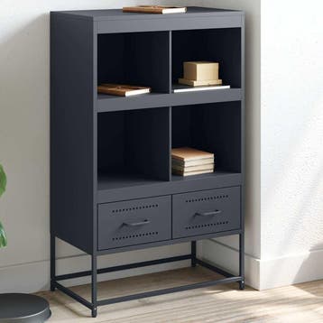 vidaXL buffetkast 68x39x111,5 cm staal antracietkleurig, Minder dan 50 cm, Verzenden, 100 tot 150 cm, Nieuw