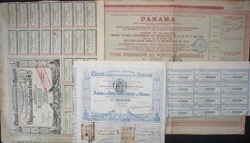 Panama. Obligation, Action + Titre Provisiere of the Panama, Antiek en Kunst, Antiek | Speelgoed