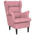Roze fauteuil fluweel | Tweedekansje | OP=OP, Huis en Inrichting, Fauteuils, Nieuw, 75 tot 100 cm, Ophalen of Verzenden, 75 tot 100 cm