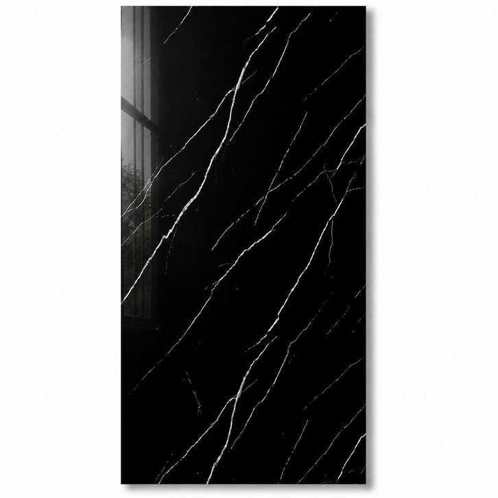PVC Marmer Paneel Black White Glans 260x122x0,3cm, Doe-het-zelf en Verbouw, Platen en Panelen