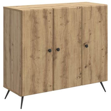 vidaXL Dressoir Artisanaal eiken 89 x 34,5 x 80 cm Bewerkt, Verzenden, Nieuw, Overige houtsoorten, Minder dan 50 cm