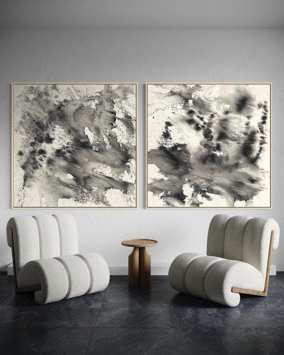MARENA - Echoes / Between Softness and Storm / 278 / Diptych, Antiek en Kunst, Kunst | Schilderijen | Modern