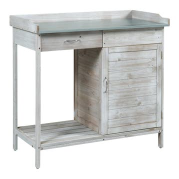 Tuinwerktafel Aliano oppottafel 98x48x94 cm grijs casa.pro, Verzenden, Nieuw