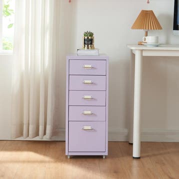 Kantoorkast Kökar ladekast op wielen 69x28x41 cm lila [en.ca, Verzenden, Nieuw