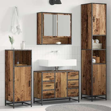 vidaXL Badkamermeubelset 3 st Oud Hout 90 x 33 x 60 cm, Verzenden, Nieuw, Overige typen