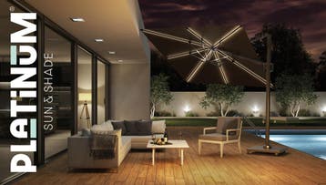 Challenger T2 glow zweefparasol 300x300 cm taupe, Ophalen of Verzenden, Nieuw