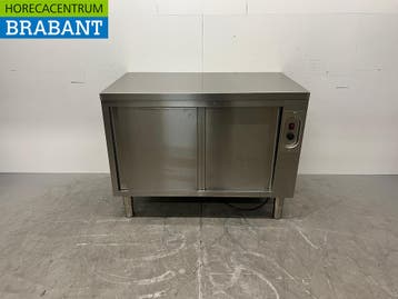 RVS Bordenwarmer Warmhoudkast 2 Schuifdeuren 120 cm 230V, Ophalen of Verzenden, Gebruikt