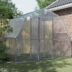 vidaXL Vogelkooi met deur gegalvaniseerd staal zilverkleurig, Tuin en Terras, Vogelhuisjes en Vogelbaden, Verzenden, Nieuw