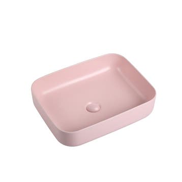 Wastafel Bella 50x39x13cm mat roze inclusief afvoerplug, Doe-het-zelf en Verbouw, Sanitair, Verzenden, Nieuw