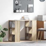 vidaXL Bureau met plank Sonoma Eiken 90 x 50 x 75 cm Bewerkt, Verzenden, Nieuw