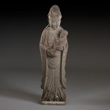 Beeld van de godin Jibo Kannon  - Graniet - Japan - Late
