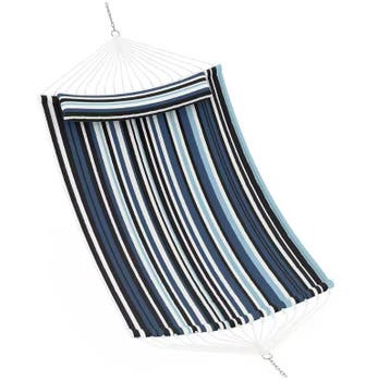 Dubbele Hangmat met Kussen Spreidstokken 204kg Belastbaar, Tuin en Terras, Hangmatten, Verzenden, Nieuw