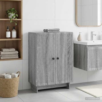 vidaXL Badkamer Opbergkast EDE Grijs Sonoma 59,5 x 31 x 80, Verzenden, Nieuw