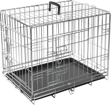 Hondenbench Flamingo Keo Zilver Maat S – Opvouwbare Gegal., Verzenden, Nieuw