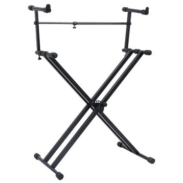 vidaXL Keyboardstandaard X-frame dubbel versterkt zwart, Verzenden, Nieuw