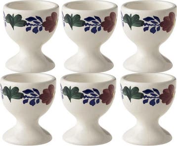 Boerenbont Eierdopjes Aardewerk set van 6 stuks (Huishouden), Huis en Inrichting, Keuken | Servies, Verzenden, Nieuw, Aardewerk