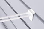Lamellenwand Blisterhaak - 10 cm - Dubbel - Wit - Kunsts...