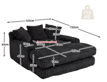 Modern Corduroy Sofa Bed – Comfortable Floor Couch with Pill, Verzenden, Nieuw