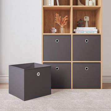 Opbergmanden 28x30x30 cm opvouwbaar set van 10 donkergrijs, Verzenden, Nieuw in verpakking