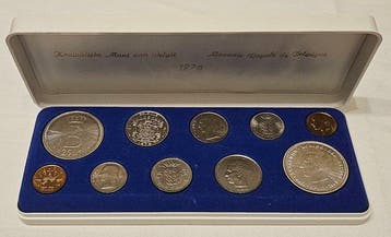 België. Official FDC Mint Set – 10 Coins incl. 2× Silver 250