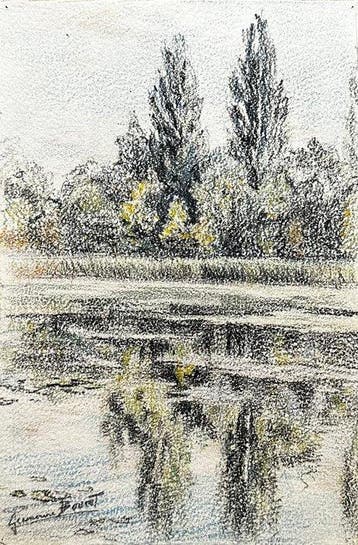 Germaine Bouret (1907-1953) - Paysage au bord du lac - NO