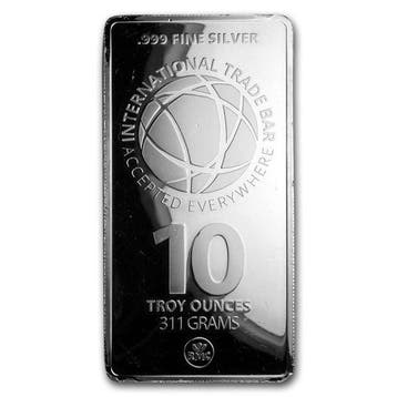 10 troy ounce - Zilver .999 - 10 oz International Trade Bar