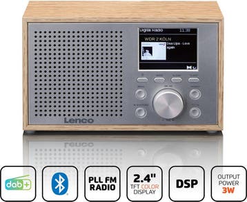 Lenco Radio op Batterijen - Compacte DAB FM Radio - Bluetoot, Verzenden, Zo goed als nieuw
