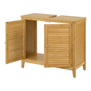 [en.casa] Wastafelonderkast Värmdö 60x67x30 cm bamboe, Verzenden, Nieuw