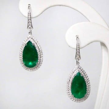 Zonder minimumprijs - Oorbellen - 18 karaat IGI 10,48 ct, Nieuw