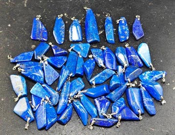 Lapis Lazuli-edelsteen Hangers - Hoogte: 38 mm - Breedte: 22