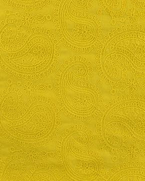 Broderie Katoen Paisley Geel, Nieuw, Geel
