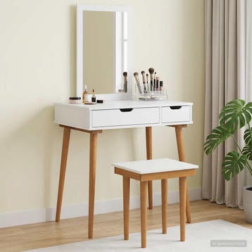 vidaXL Toilettafel Set FAUSKE 3 st Wit 76 x 50 x 143 cm, Verzenden, Nieuw
