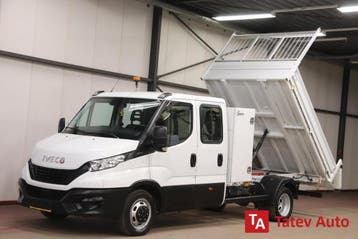 Iveco Daily 35S14 KIPPER DUBBEL CABINE EURO 6, Stof, Gebruikt, Euro 6, Iveco