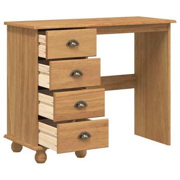 vidaXL Schrijfbureau ASKIM Bruin 95 x 40 x 75 cm Massief, Huis en Inrichting, Verzenden, Nieuw