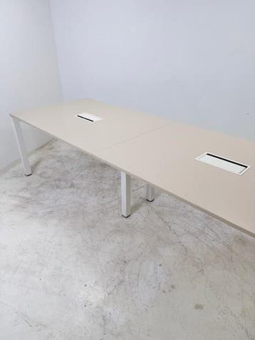 Pami B Long vergadertafel 280x100 wit zand melamine, Aankleding binnen, Ophalen of Verzenden, Gebruikt, Tafel