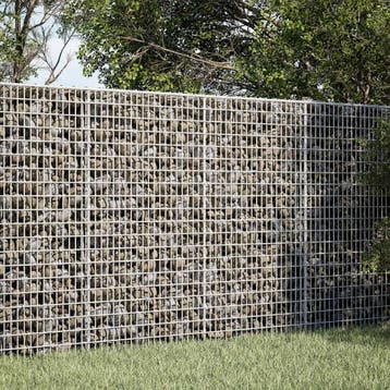 vidaXL Gabion met 5 mm Draad en 5x2,5 cm Gaas 50x10x100 cm, Tuin en Terras, Verzenden, Nieuw, IJzer