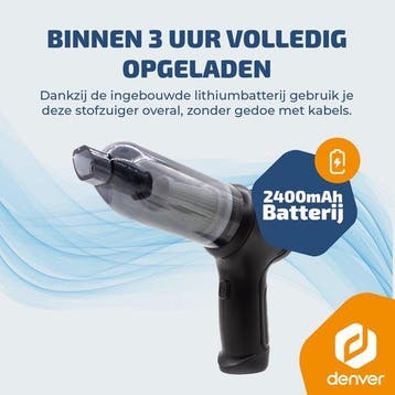 2dekans | Denver Stofzuiger - Kruimeldief - Auto stofzuiger, Witgoed en Apparatuur, Ophalen of Verzenden, Zo goed als nieuw