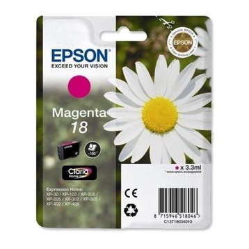 Epson 18 (T1803) inktcartridge magenta (origineel), Verzenden, Nieuw, Cartridge, Epson