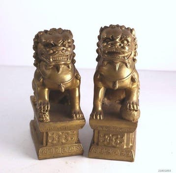 Mooie set Foo Dogs - Brons - China (Zonder minimumprijs)